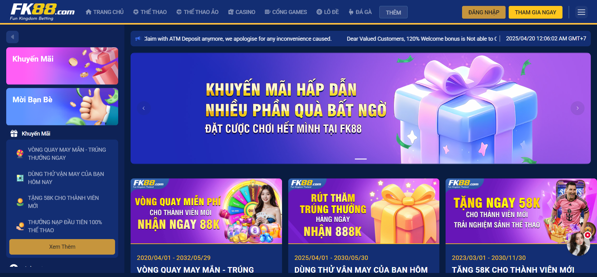 Khuyến mãi FK88